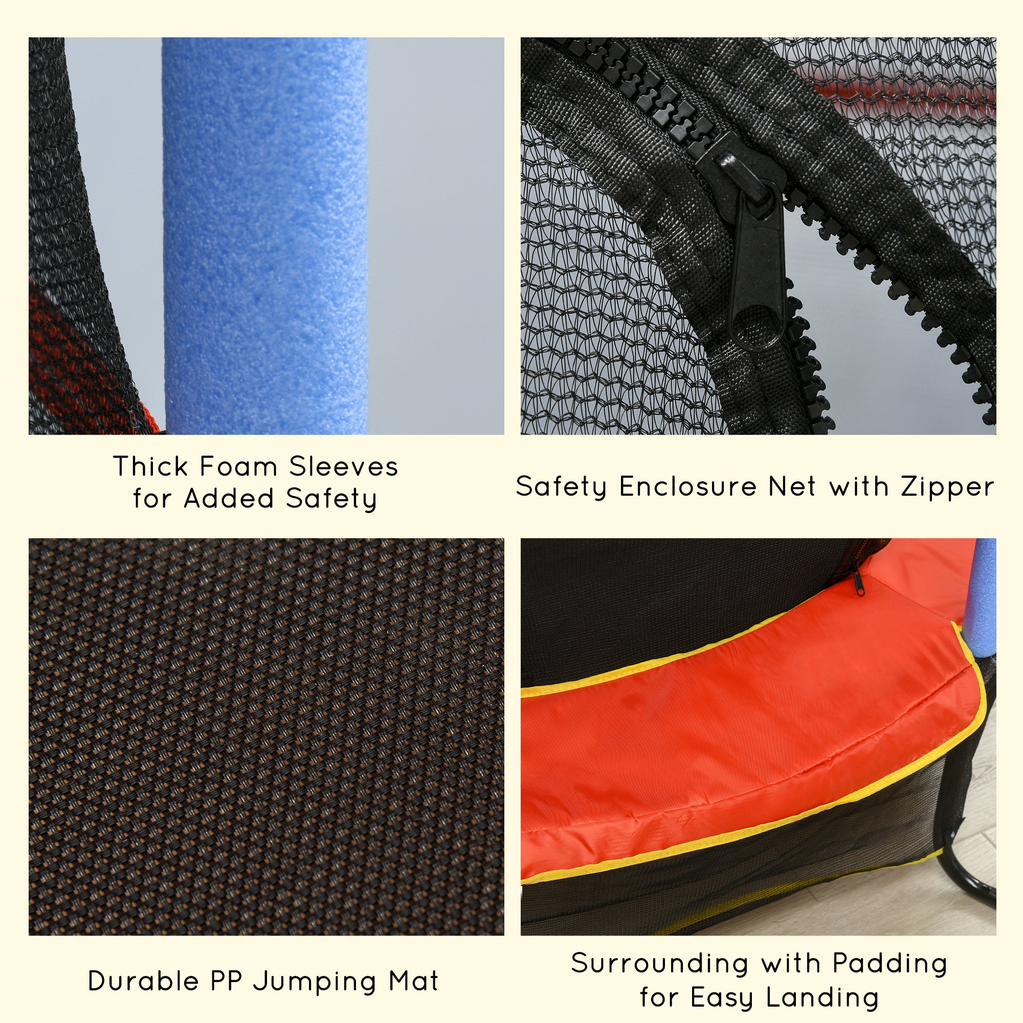 Kids Trampoline, with Safety Net, for Ages 3-10 Years