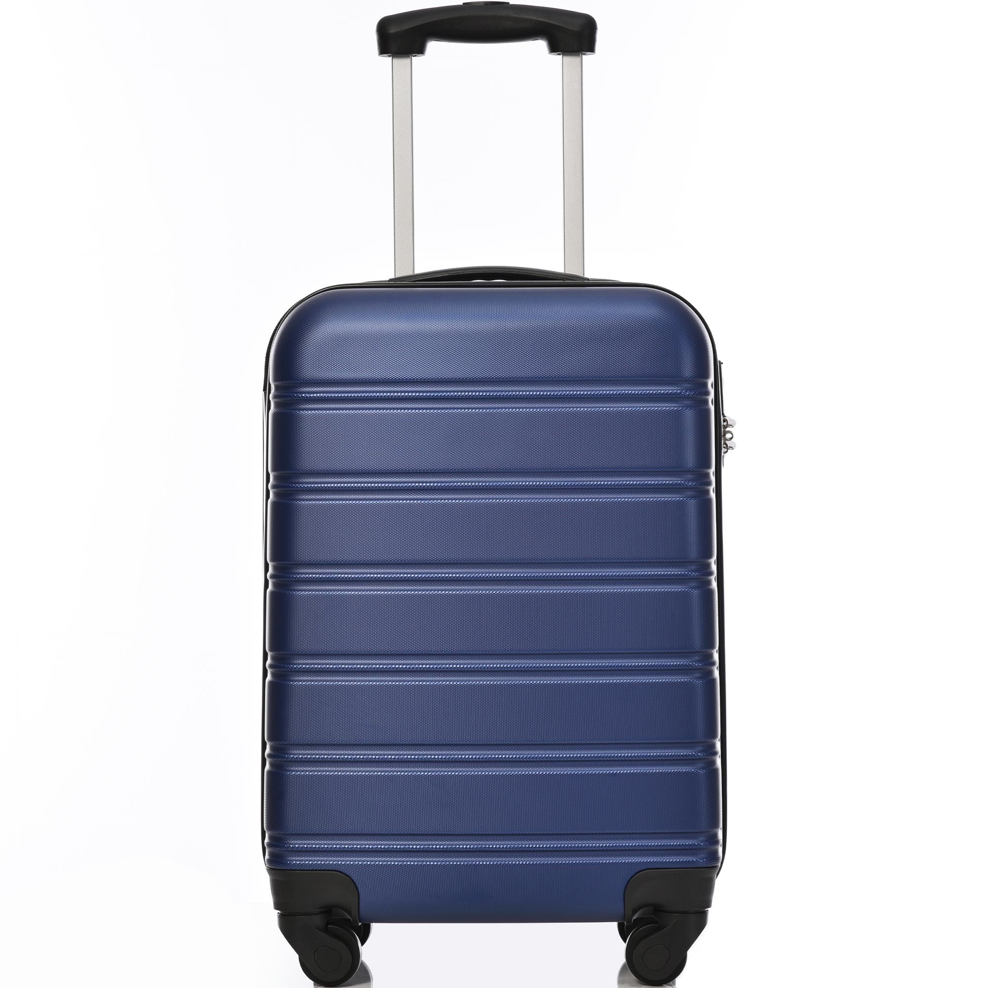 20" 4-Wheel ABS Hard Shell Travel Trolley Suitcase with Silent Universal Wheels, Luggage with Combination Lock, 35L × 23W × 57H cm, Deep Blue