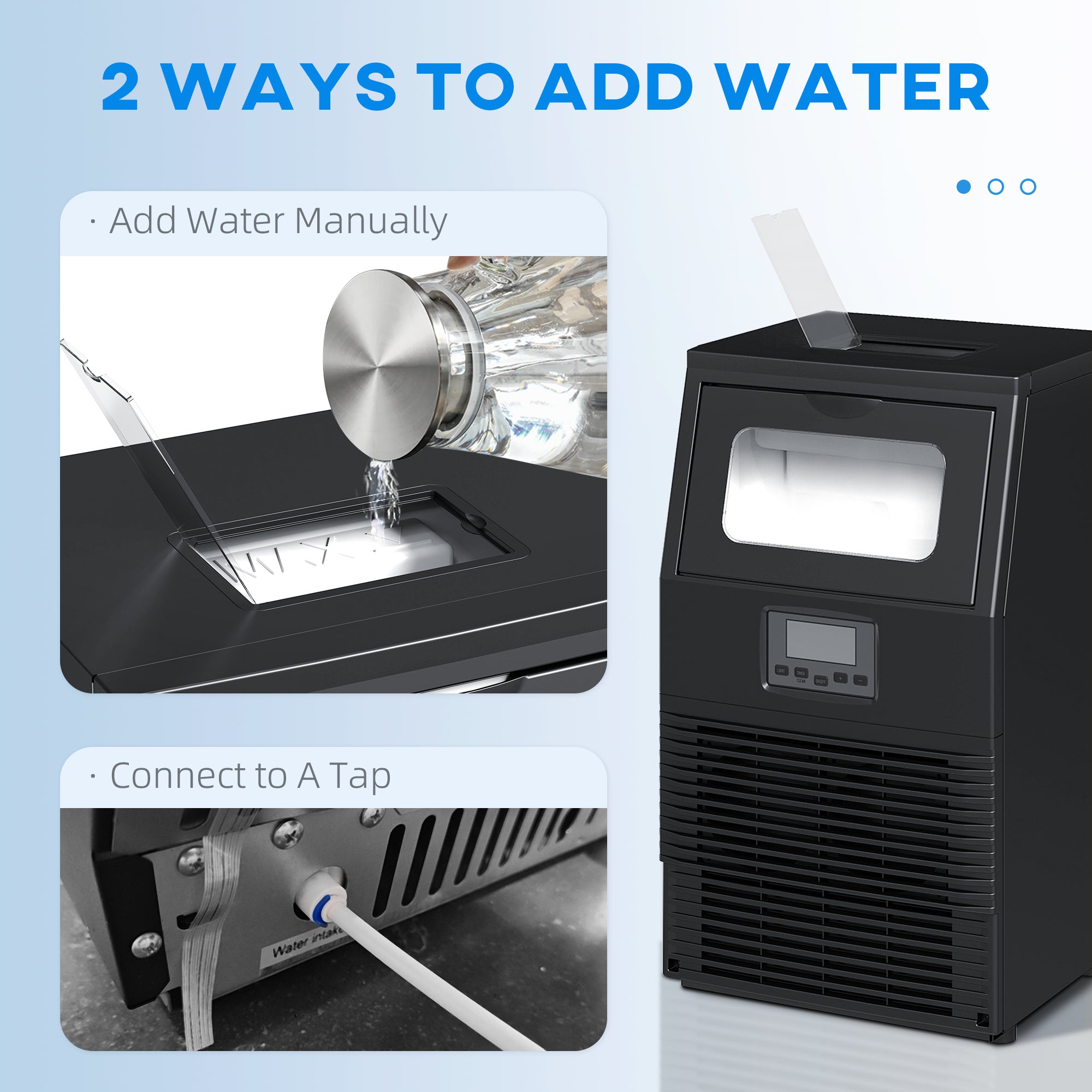 Commercial Ice Maker with 4kg Ice Storage - Black