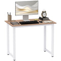 Computer Desk 100x60x76cm Metal Frame Workstation for Home Office - White