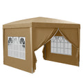 3x3 Metre Pop Up Gazebo with Removable Walls - Khaki