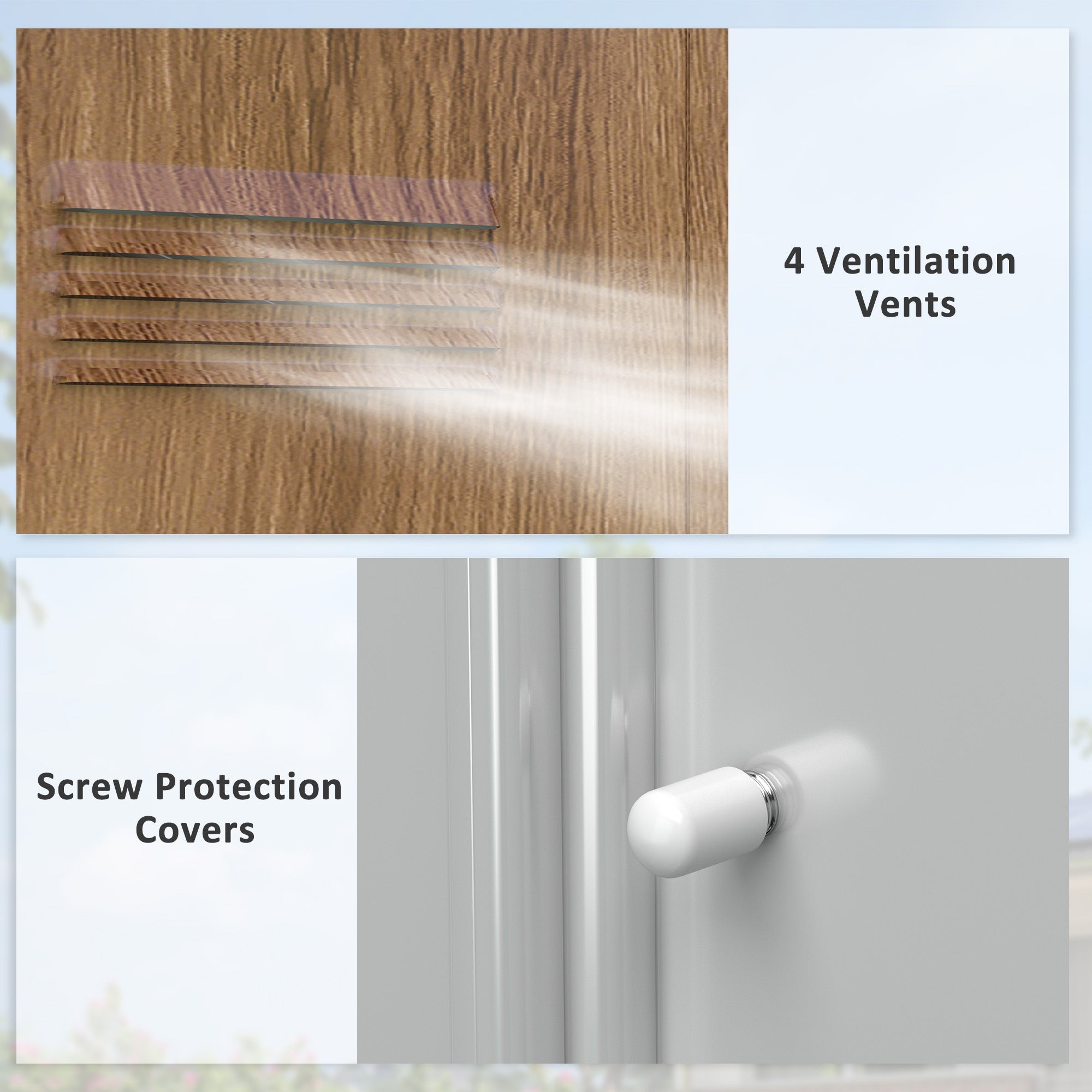 6.5 x 3.5ft Metal Garden Storage Shed with Double Sliding Doors - Brown Wood Effect