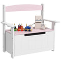 2-in-1 Kids Toy Box and Seat with Lid for Bedroom, Nursery, Playroom - Pink
