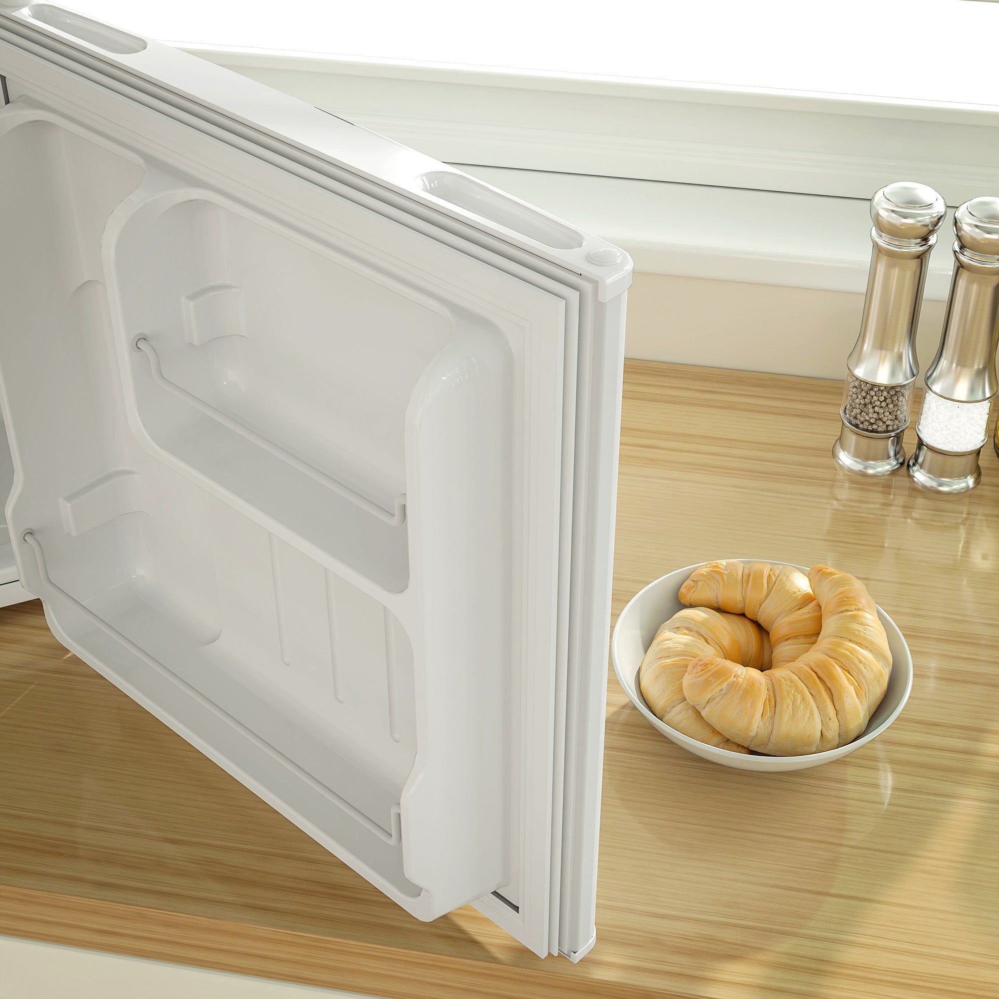 46 Litre Lockable Countertop Fridge with Adjustable Temperature - Cream White