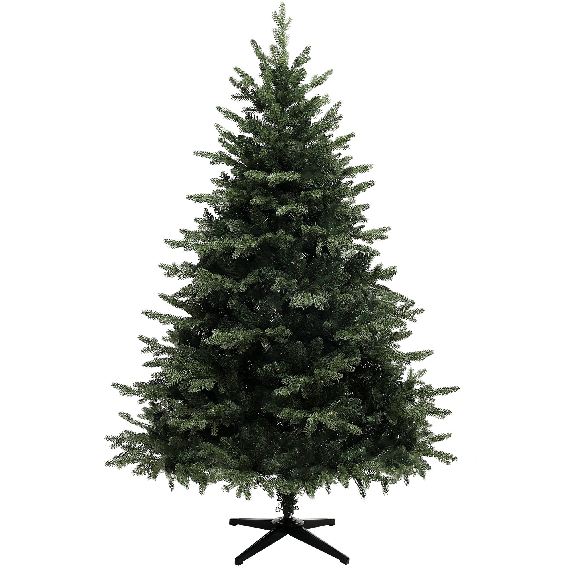 6ft Artificial Spurce Christmas Tree with 1696 Branch Tips and Foldable Steel Base, Realistic Hinged Xmas Tree, Holiday D©cor for Home Office, Green