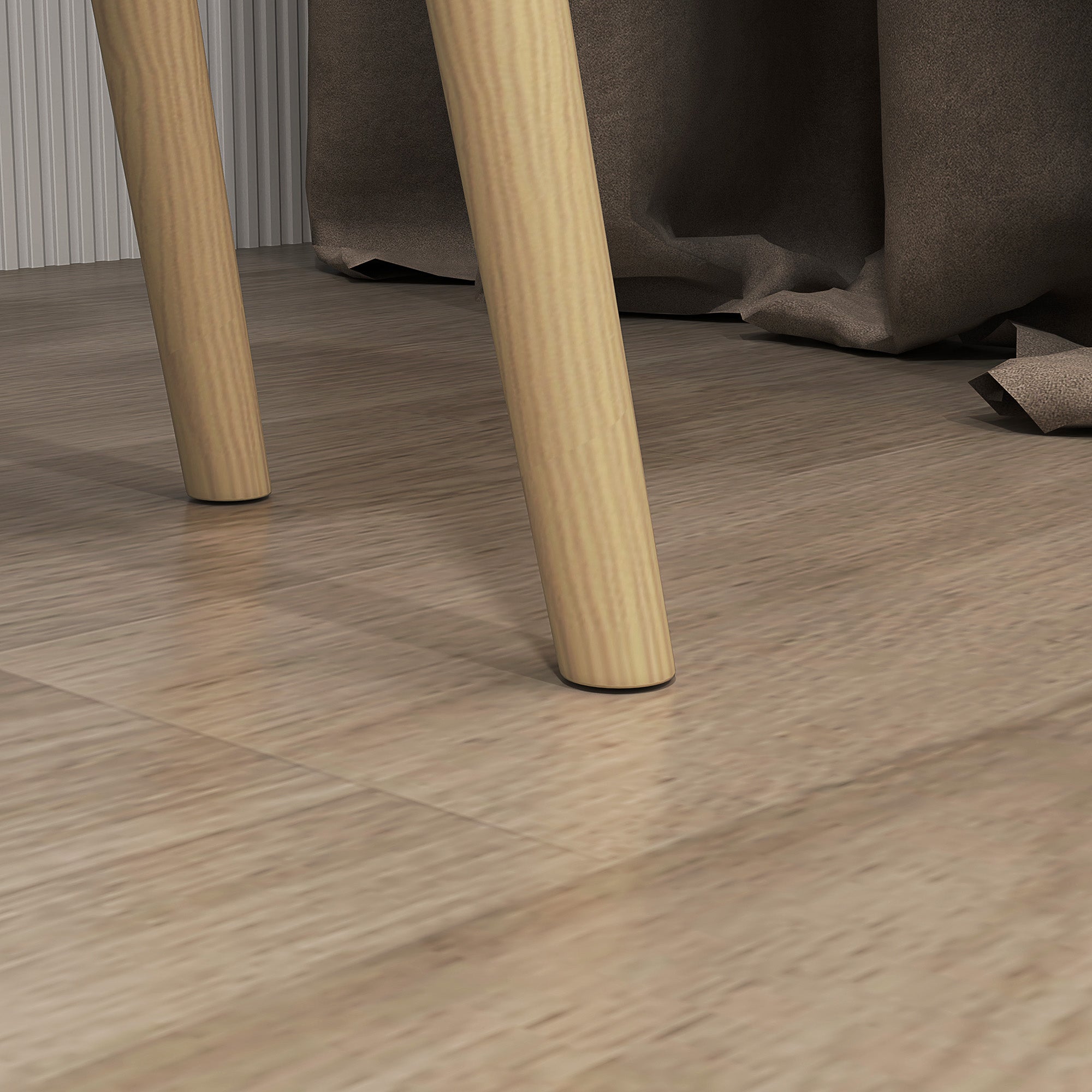 Nesting Coffee Table Set of 2 with Solid Wood Legs - Light Grey