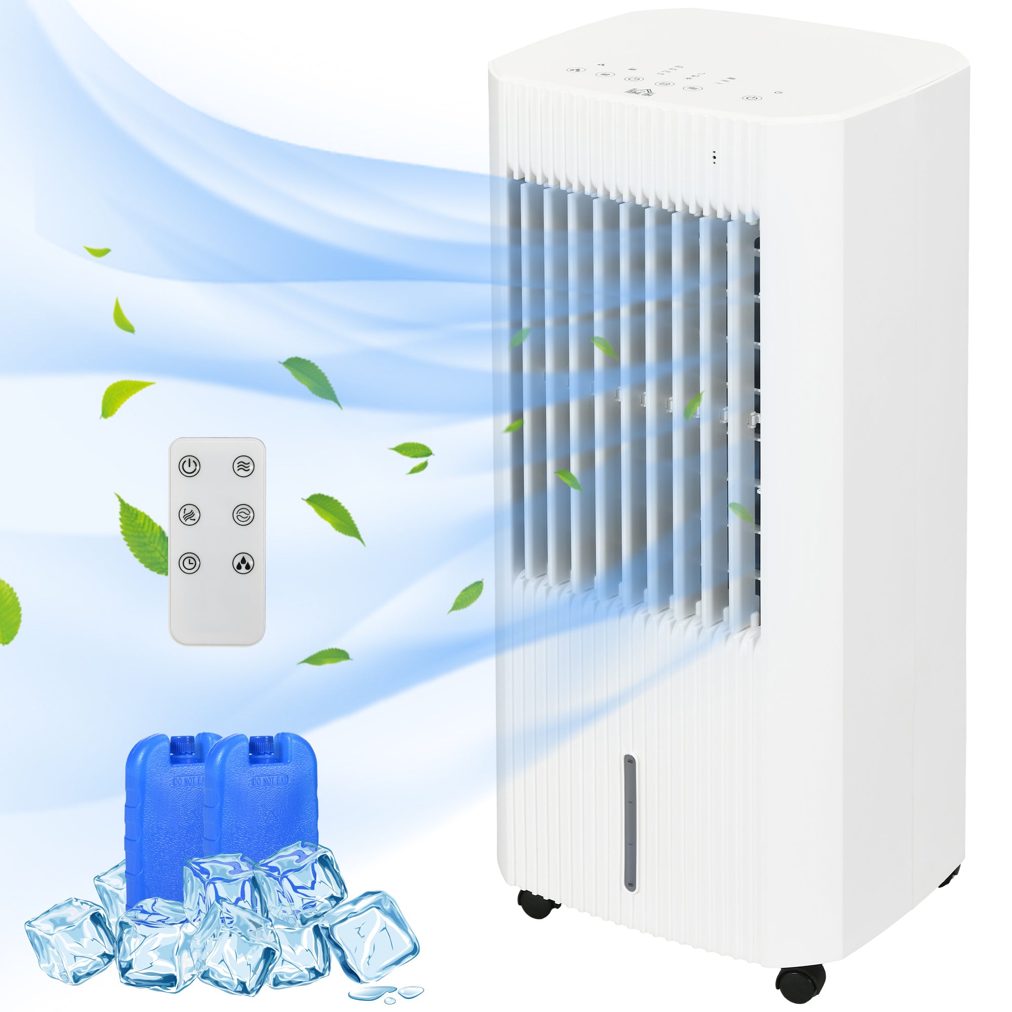 Portable 3-in-1 Air Cooler with 5 Litre Capacity, Oscillation, LED Display, Remote, 15 Hour Timer, Evaporative Air Cooler Fan with 3 Speeds, 3 Modes, Ice Packs, for Home Office