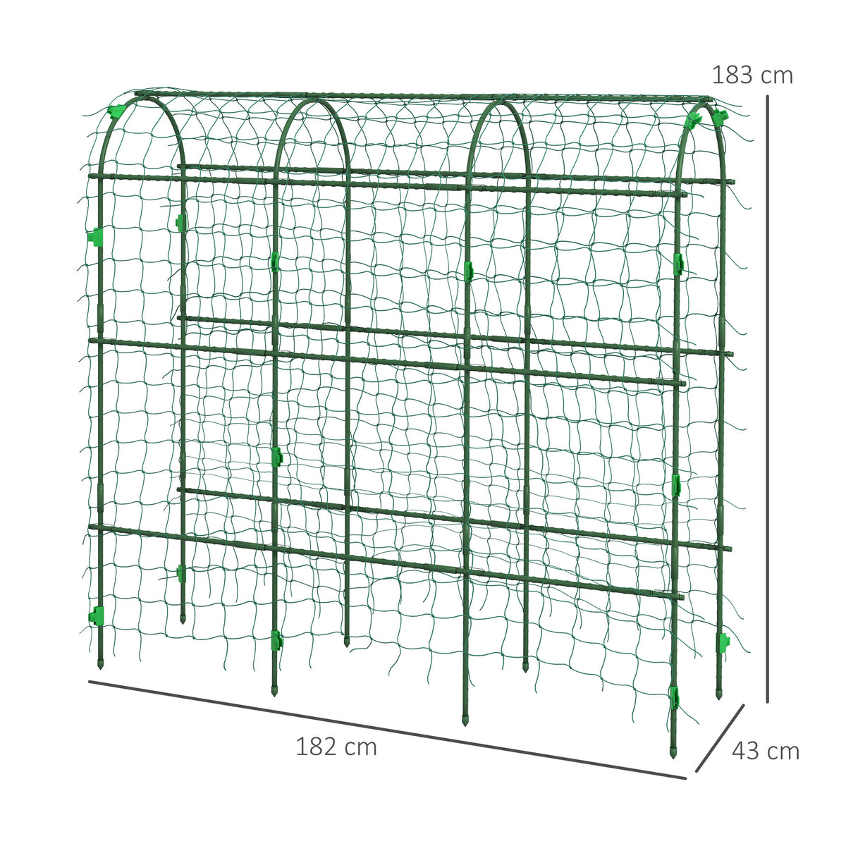 183 cm Tall Metal Garden Trellis, Arch Trellis for Climbing Plants Outdoor with Climbing Net
