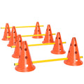 Dog Agility Equipment Set of Eight Cones, Eight Poles w/ Carry Bag, Four-Piece Adjustable Height Jumping Obstacles