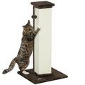 81cm Vertical Cat Scratcher with Sisal Rope, Hanging Ball & Plush - Brown