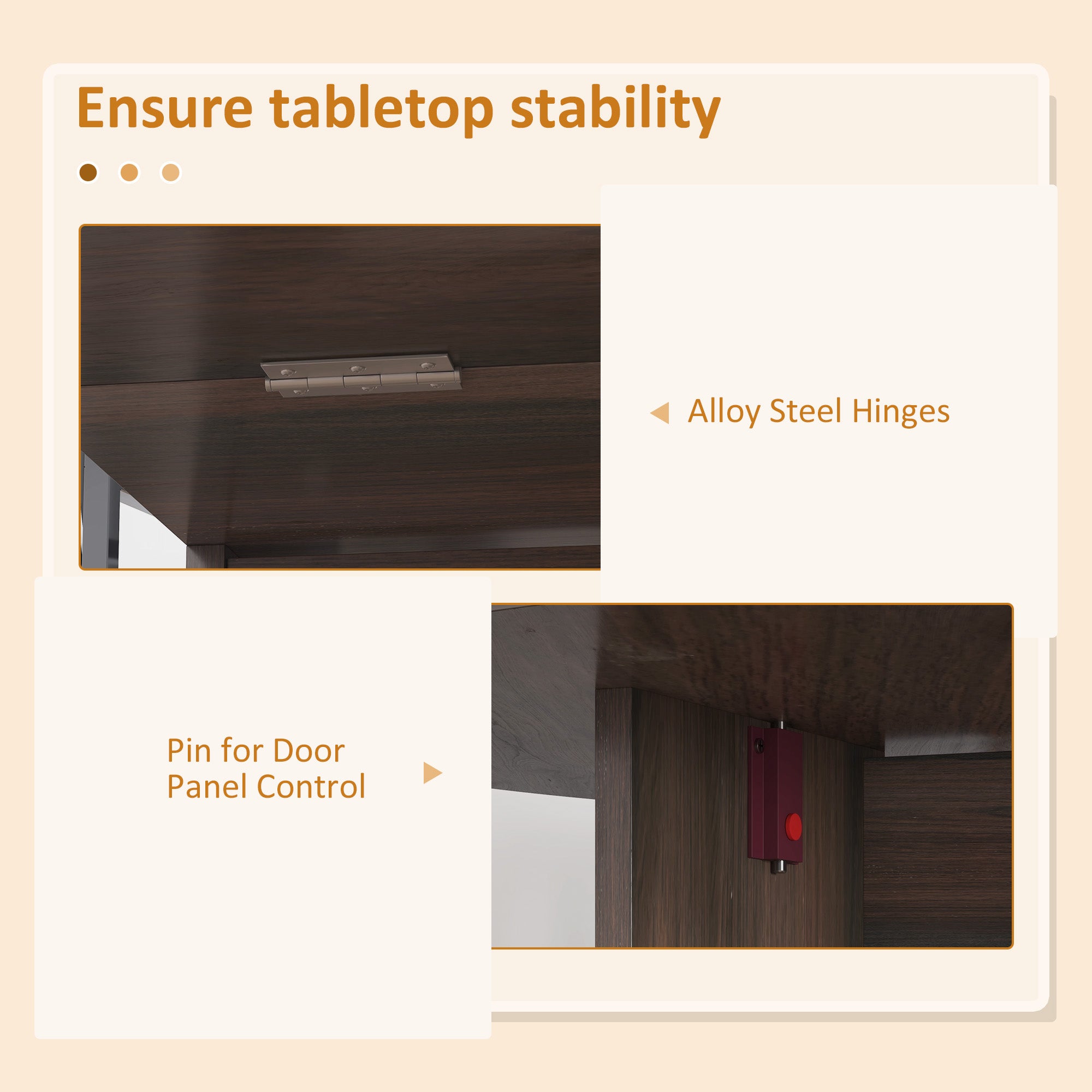 Folding Drop Leaf Oval Dining Table for Small Spaces - Chocolate Wood Effect