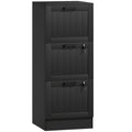 3 Drawer Filing Cabinet with Lock, Office Storage Cabinet with Adjustable Hanging Bars for A4 Letter Size Files, Black