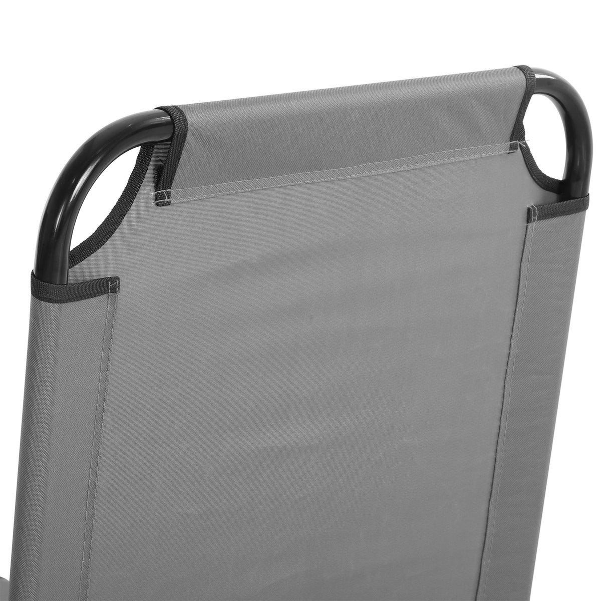 Set of 2 Folding Outdoor Sun Loungers with 5-Position Adjustable Backrest - Dark Grey