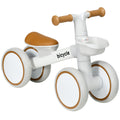 Kids Balance Bike with Adjustable Seat for 1-3 Years Old - White