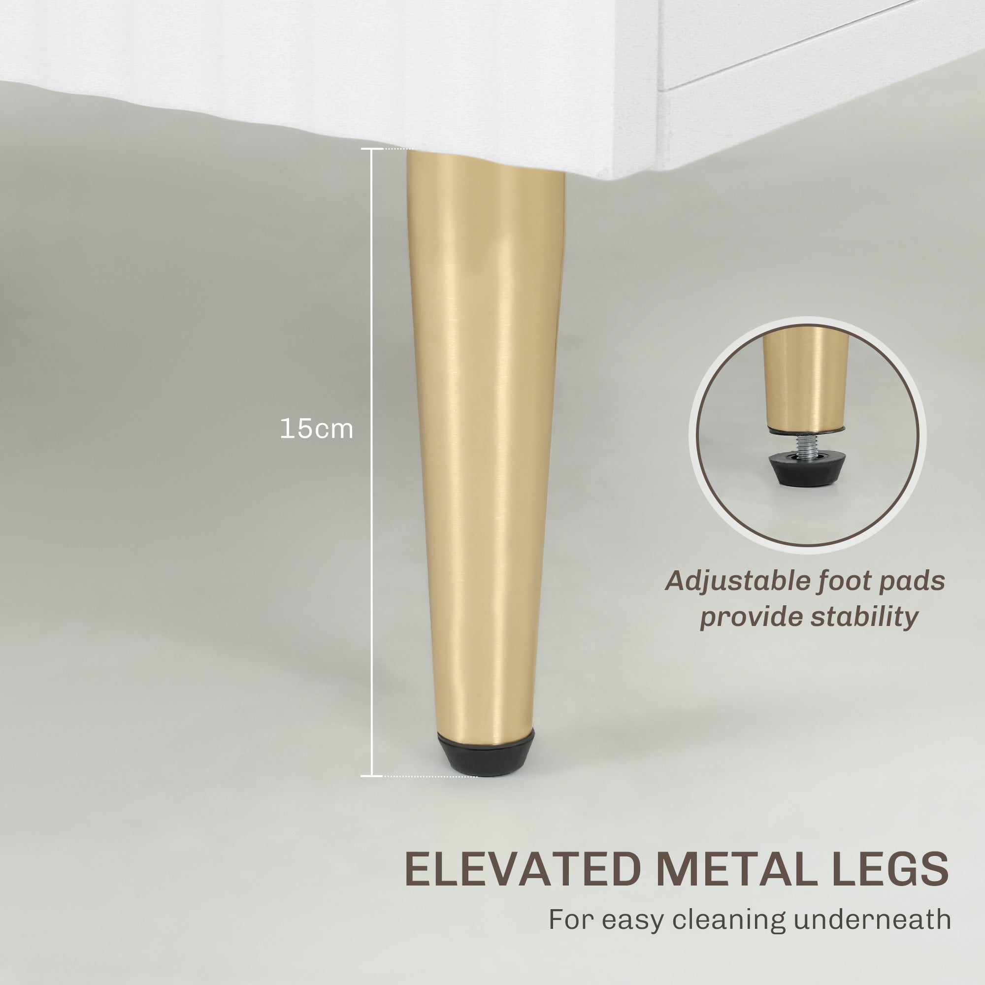 Adjustable Shelf Sideboard with Two Compartments - White