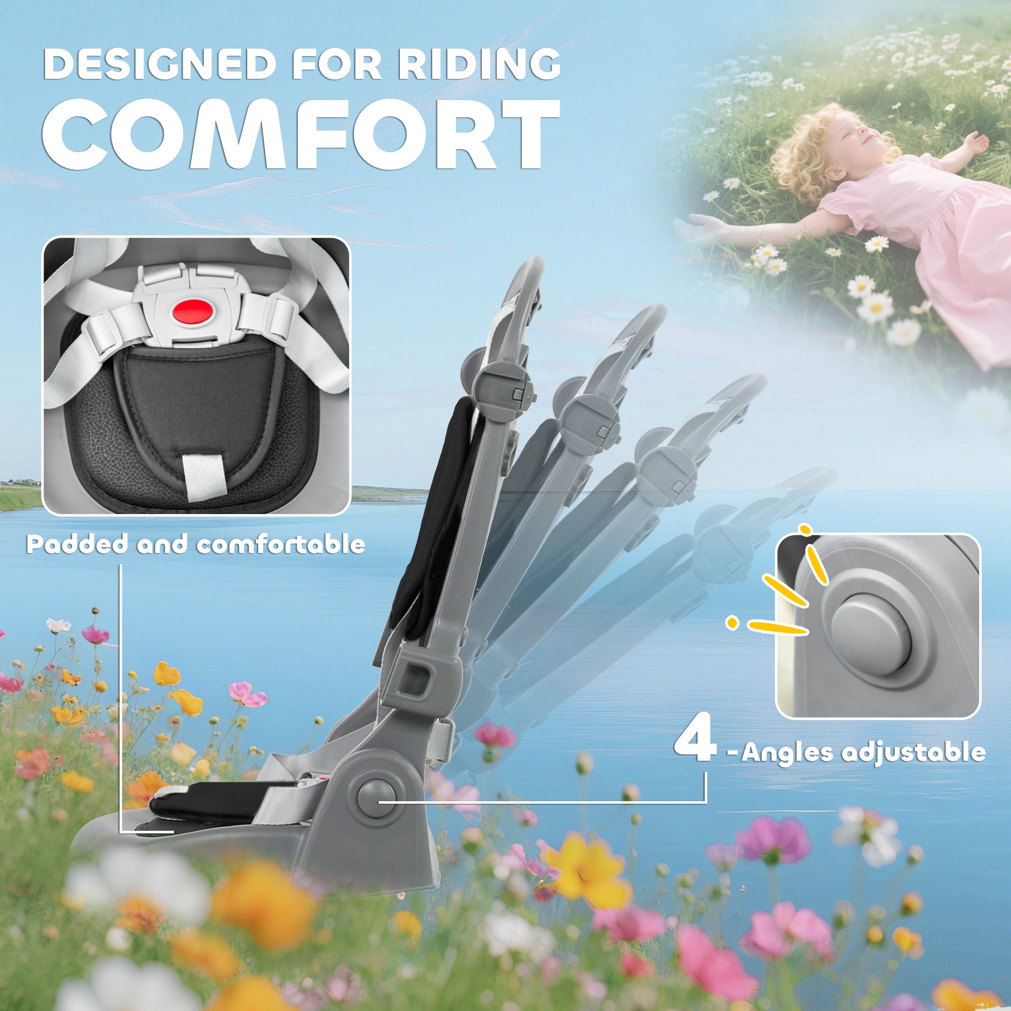 6 in 1 Foldable Kids Trike with Adjustable Parent Handle & Canopy for Ages 1-5, Black