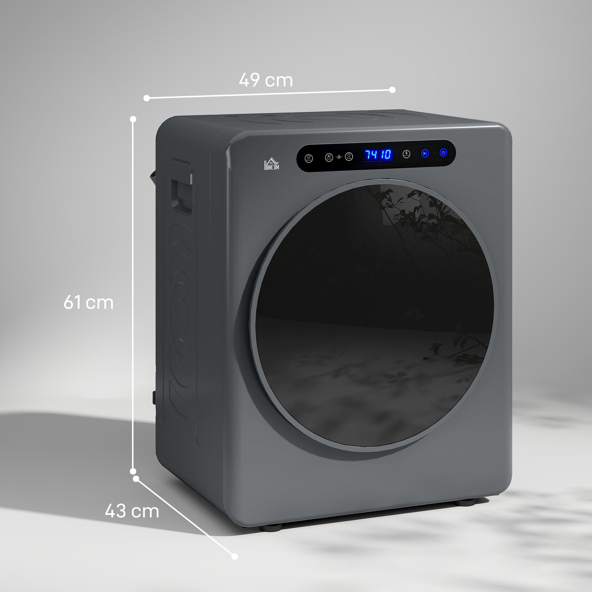 4kg Compact 40-60℃ Tumble Dryer - Grey