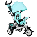 6 in 1 Kids Trike Push Bike with Canopy, 5-Point Safety Belt, Storage & Brake for Ages 1-5 - Green