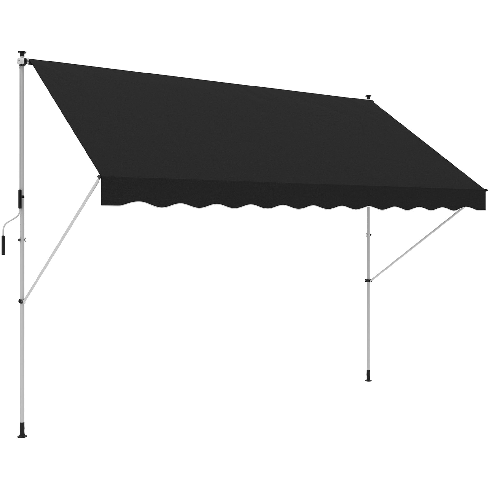 3x1.5m Adjustable Outdoor Aluminium Awning - Black