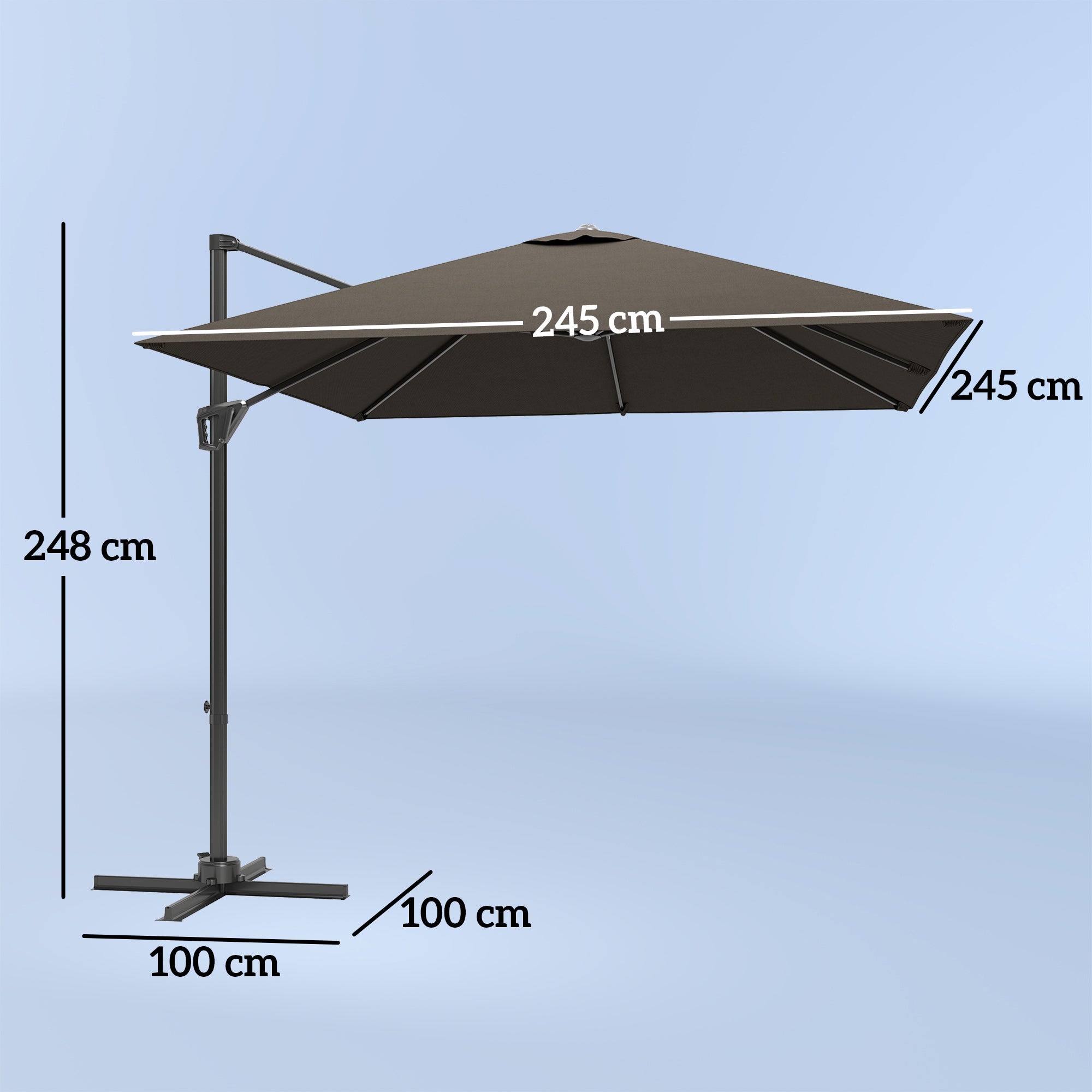 Patio Offset Parasol Umbrella - Tan