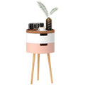Three-Tier Tray Top Side Table with Removable Trays - Multicoloured