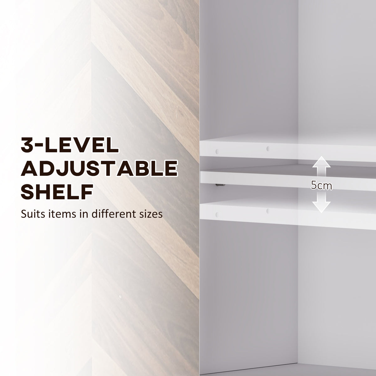 Wall Mounted Bathroom Medicine Cabinet with 2 Doors and Adjustable Shelf - Walnut