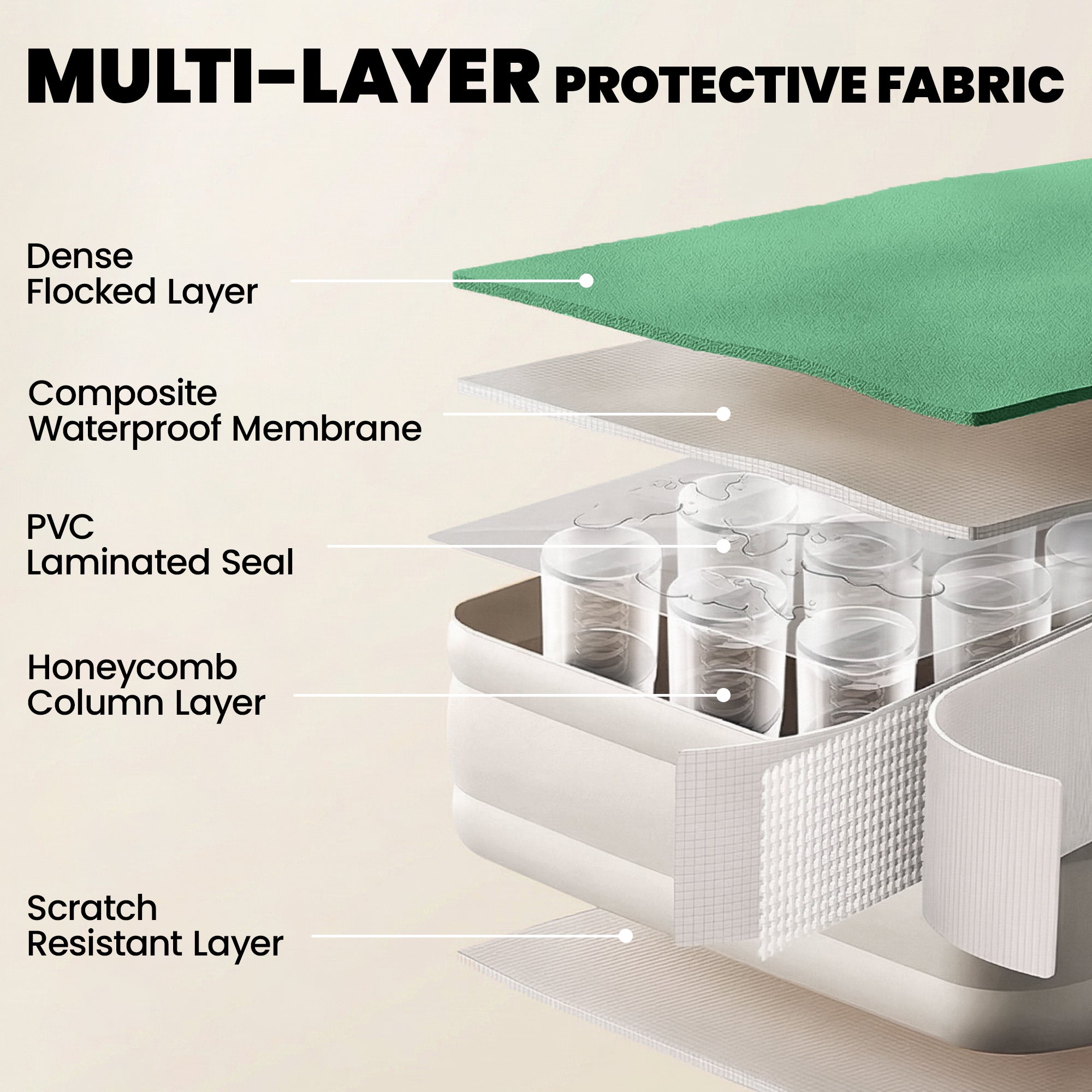 Inflatable Mattress, Double Air Bed with Built-in Electric Pump, 3 Mins Inflation, Flocked Surface, Dark Green