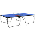 9FT Folding Table Tennis Table with 8 Wheels for Indoor Use - Blue