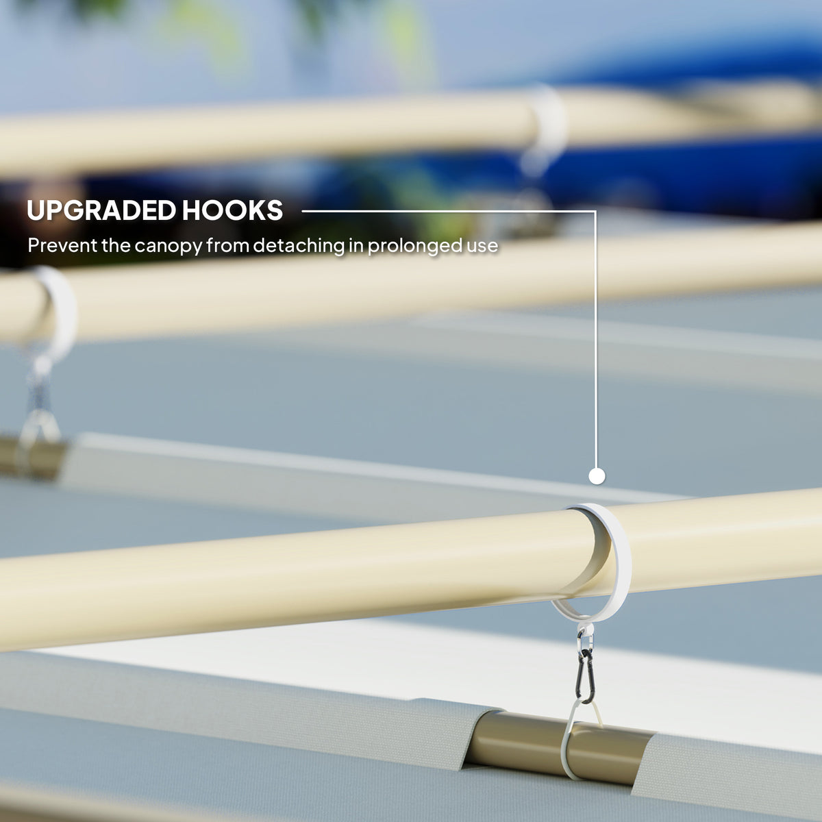 3 x 3 Metre Garden Pergola Kit with Retractable UPF30+ Canopy - Khaki
