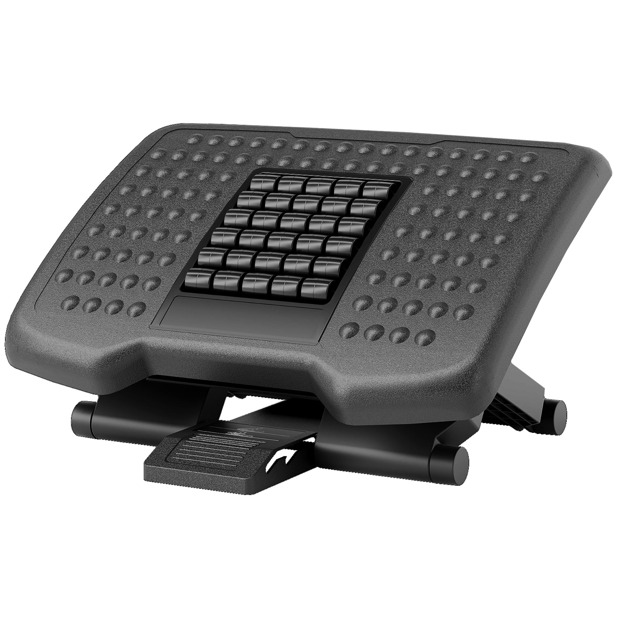 Three-Level, Multi-Angle Massage Footrest - Black