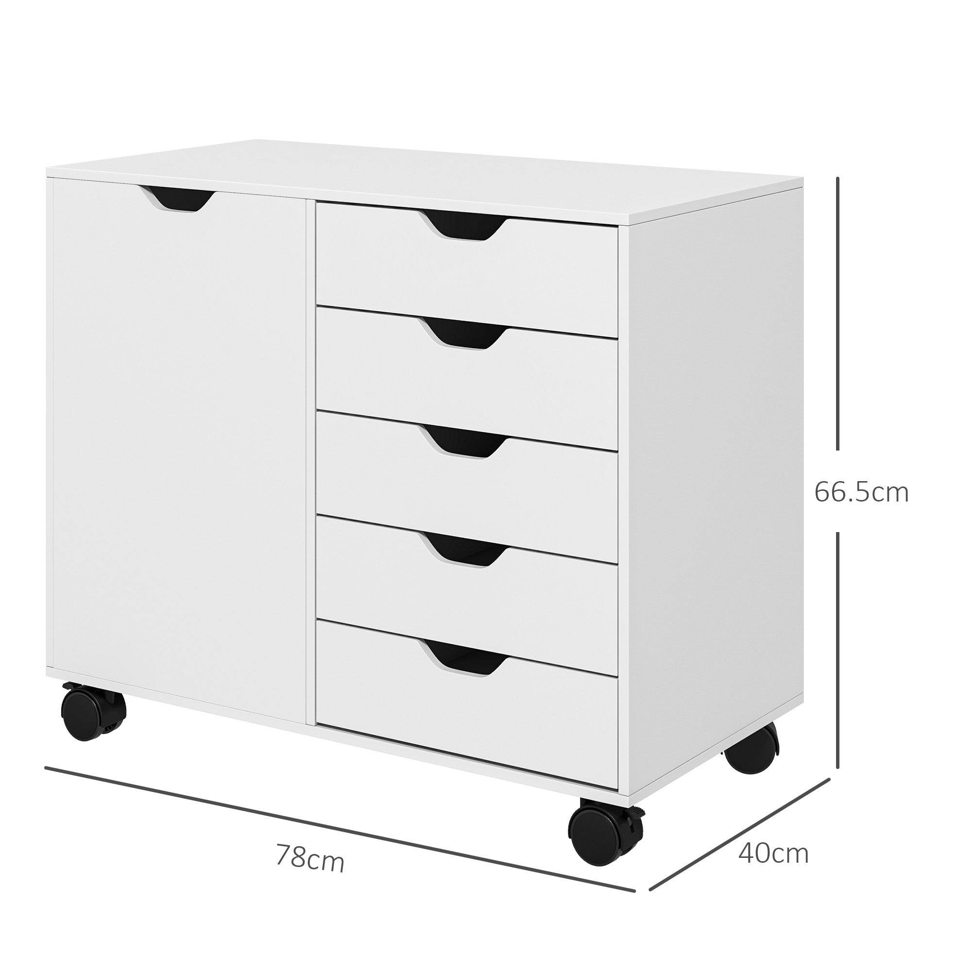 Multi-Storage Mobile Office Storage Cabinet - White