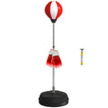 Adjustable Height Punching Bag with Stand and Speed Bag Boxing Set for Teens - Red