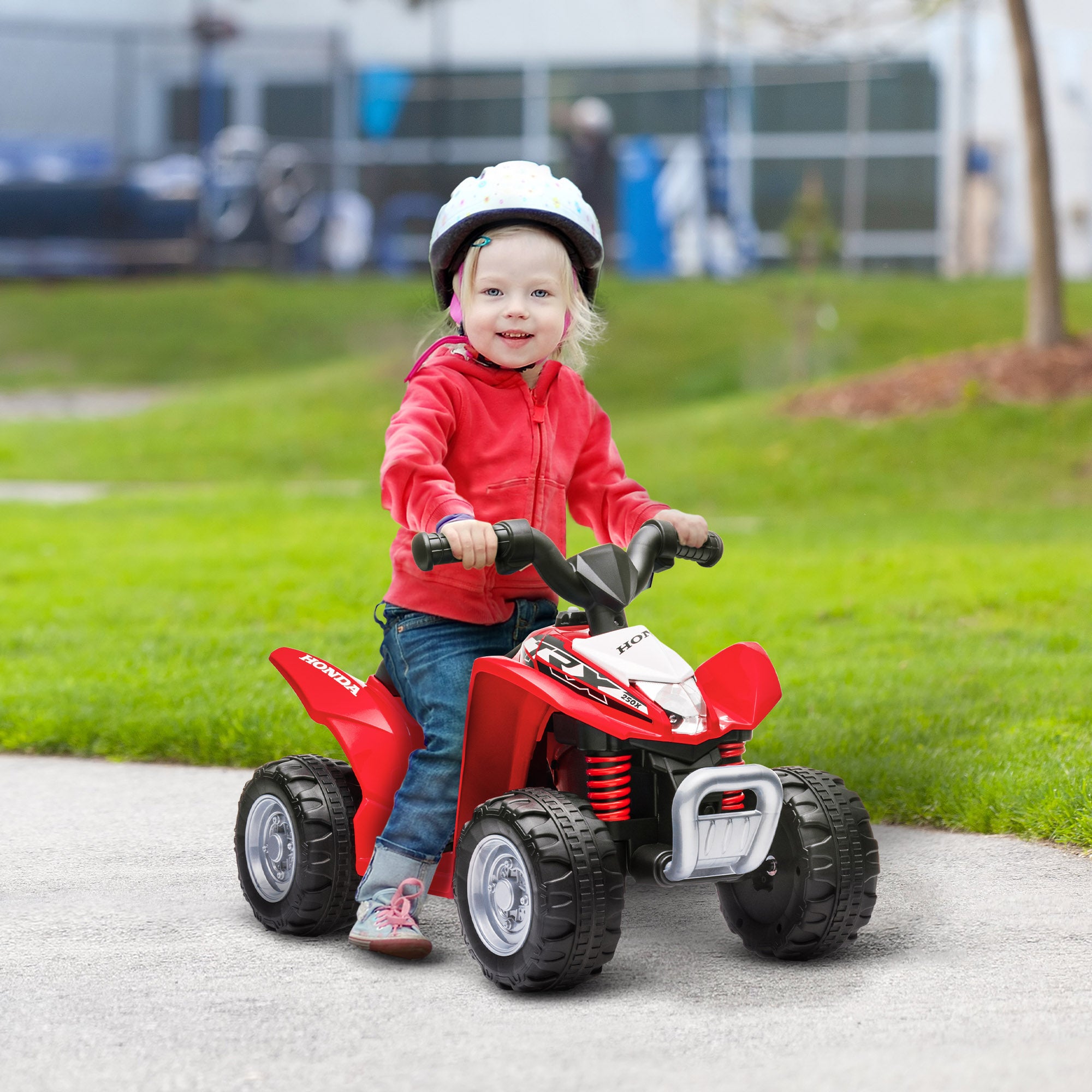 Honda Licensed Kids Electric Quad Bike, 6V ATV Ride On for Ages 1.5-3 Years, Red