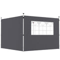 3 Meter Gazebo Replaceable Side Panel Walls with Window - Dark Grey