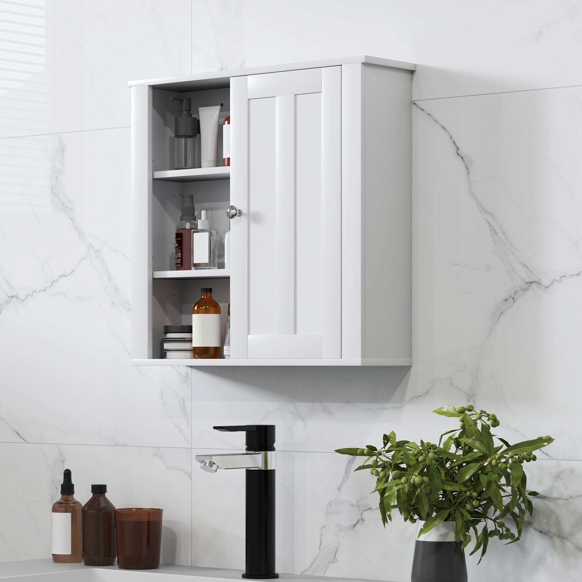 Clean and Simple Bathroom Storage Cabinet - White