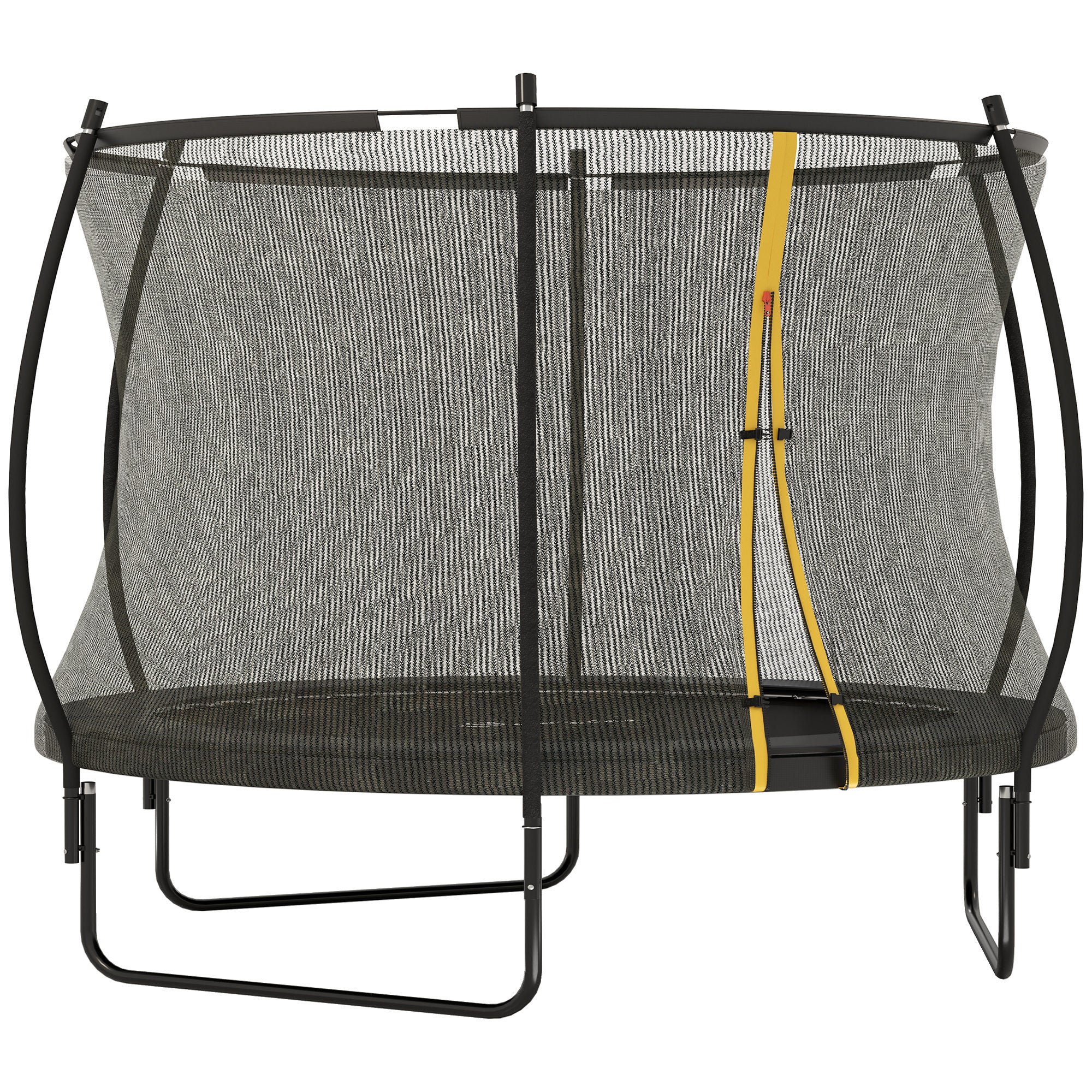 8ft Trampoline with Enclosure Net and Spring Cover, Outdoor Trampoline Garden Jumping Mat, Black