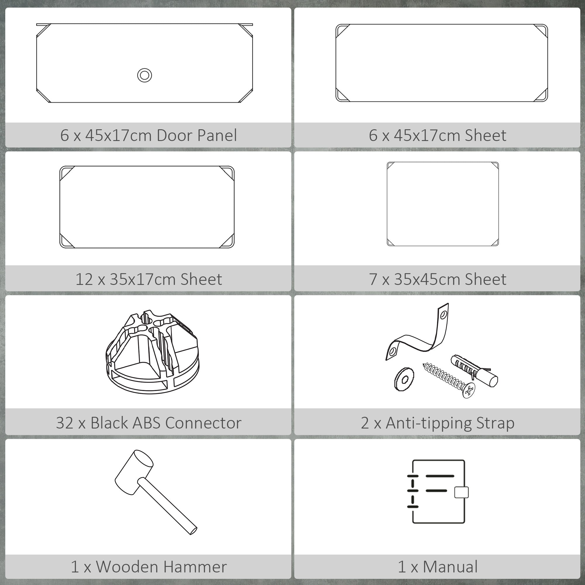Six Cube Modular Storage Storage Unit - Black