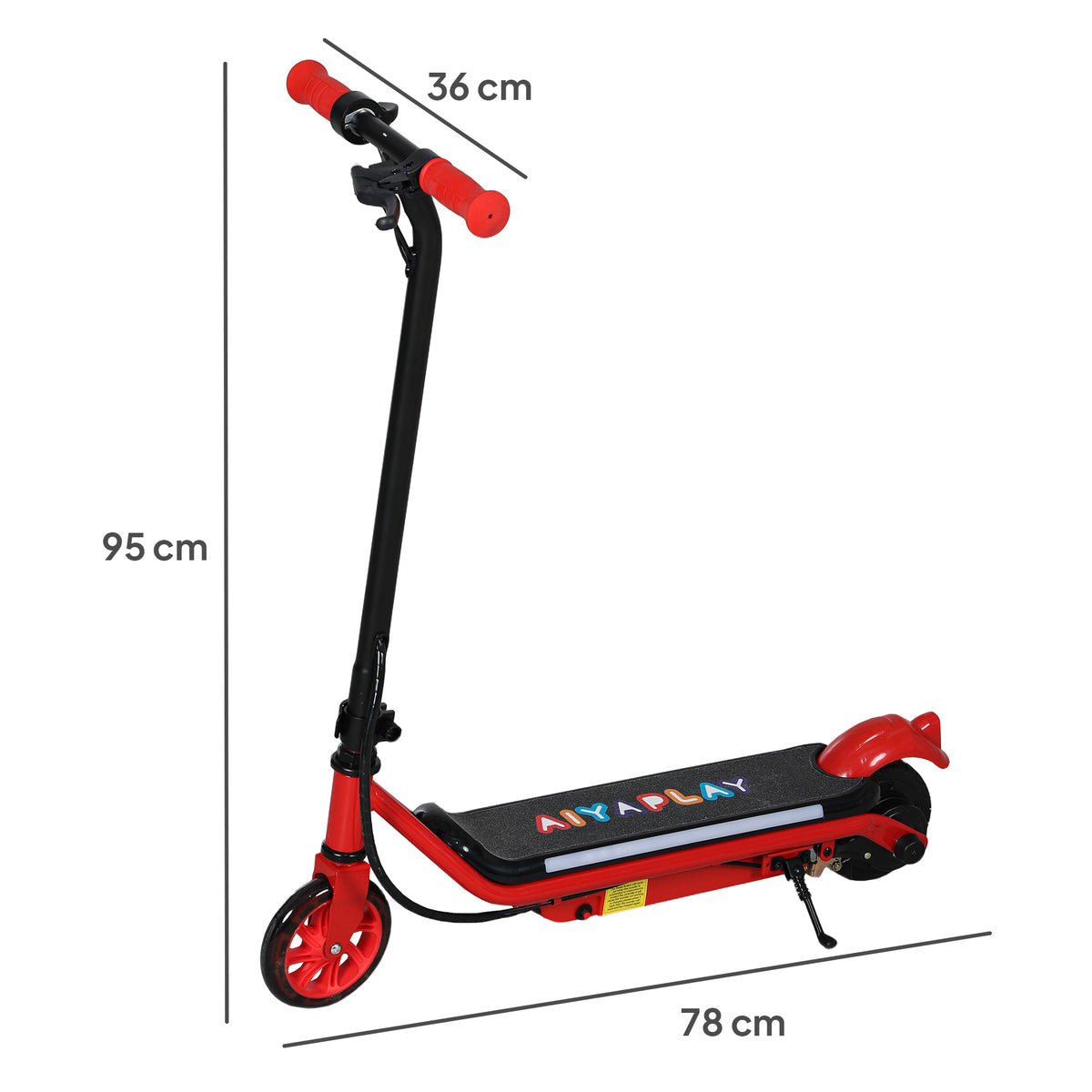 Kids Electric Scooter with Dual Brakes, Flashing Wheels & Lights, 12 KM/H, Ages 6-14 - Red