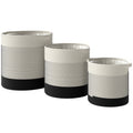 Plant Pots Handwoven Cotton Indoor Planters with Waterproof Liner Set of 3 White