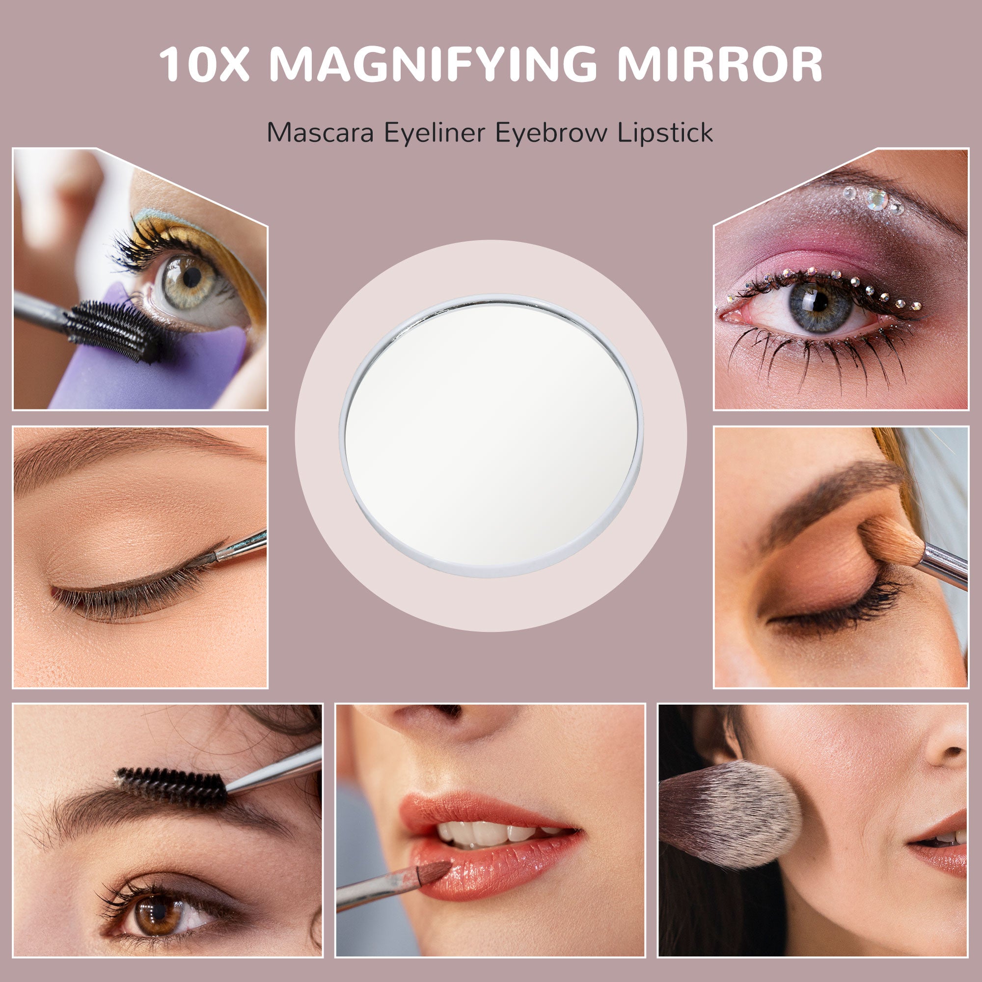 Vanity Mirror with Lights, Large 80x62 cm Lighted Makeup Mirror with 3 Colour, 10X Magnifying, USB Charging Port, Touch Screen, Tabletop or Wall Mounted Design, White