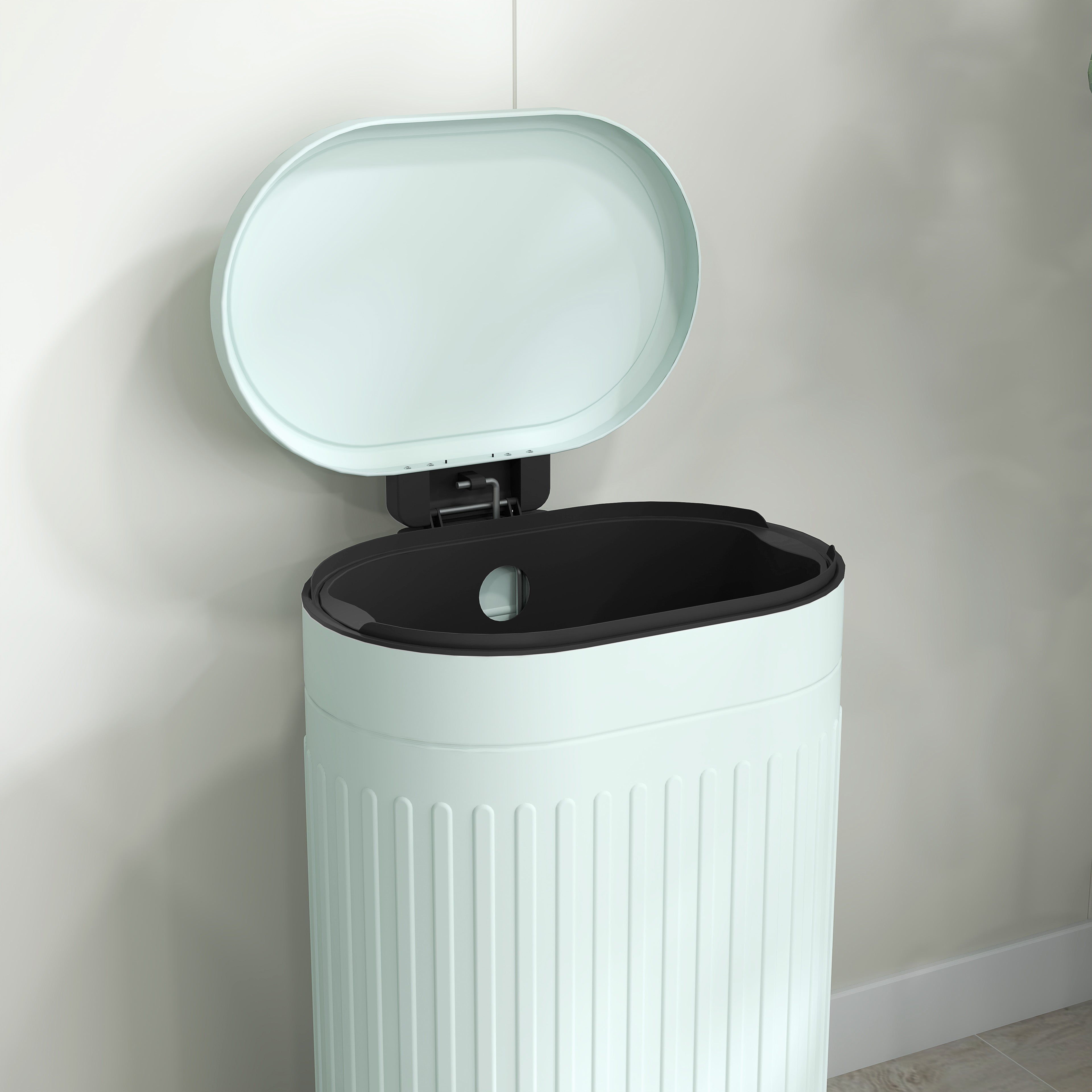 30L Metal Kitchen Bin, with Soft-Close Lid - Light Green