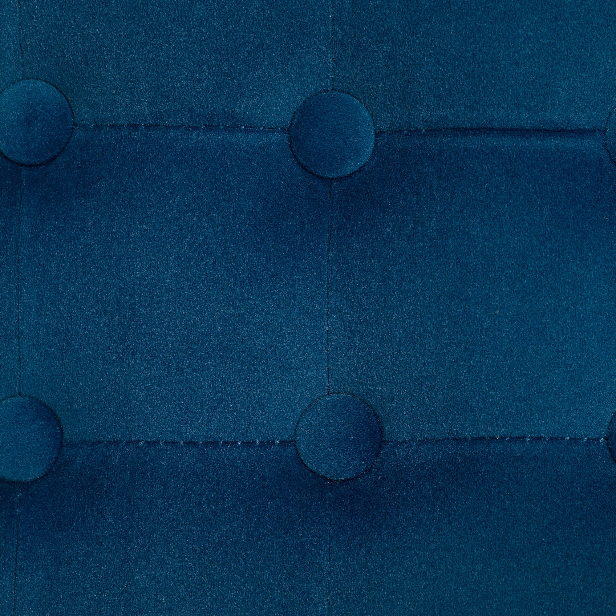 Velvet-Feel Square Ottoman - Blue