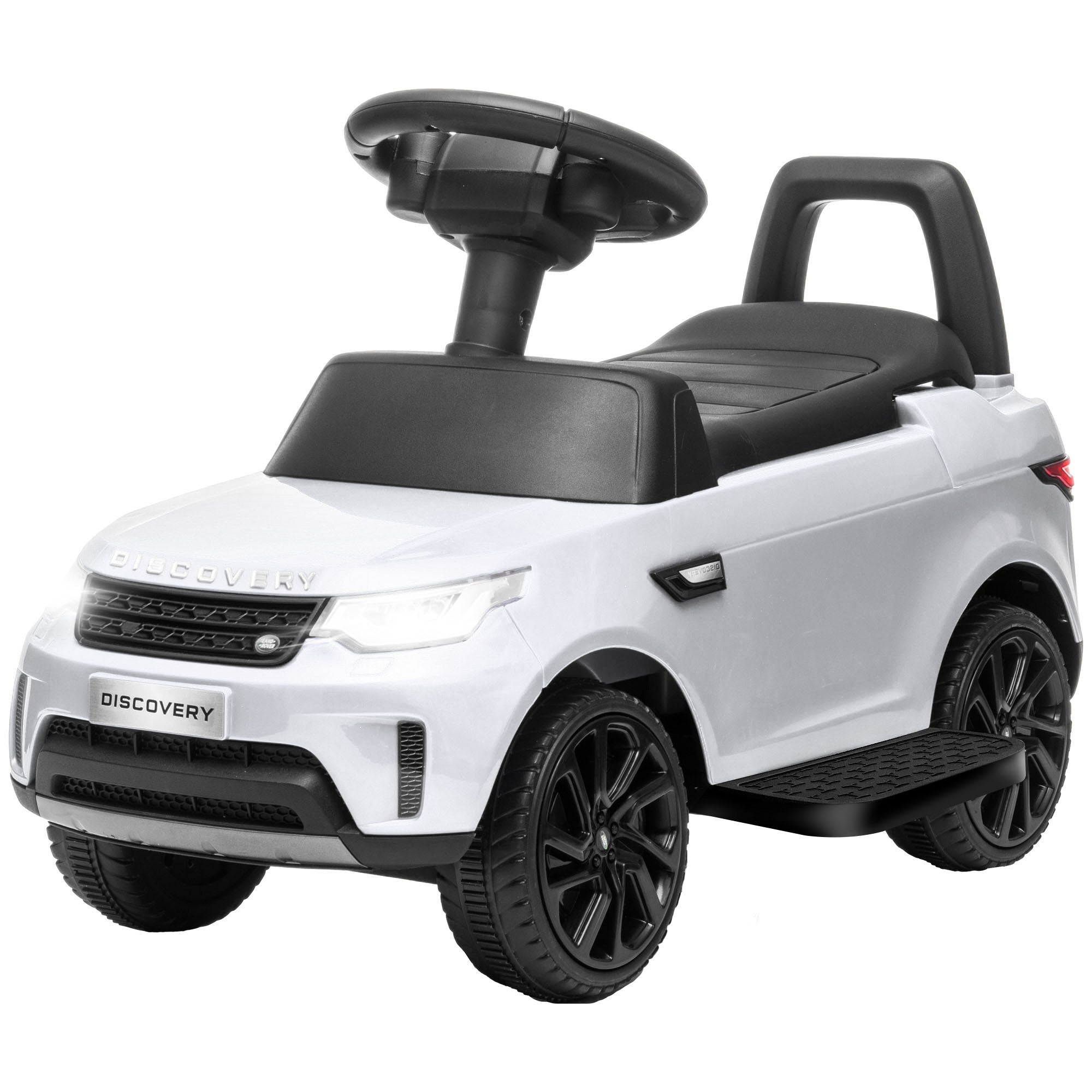 2 in 1 Land Rover Licensed 6V Kids Electric Ride On Car Sliding Car w/ Headlights Music, for 18-60 Months White