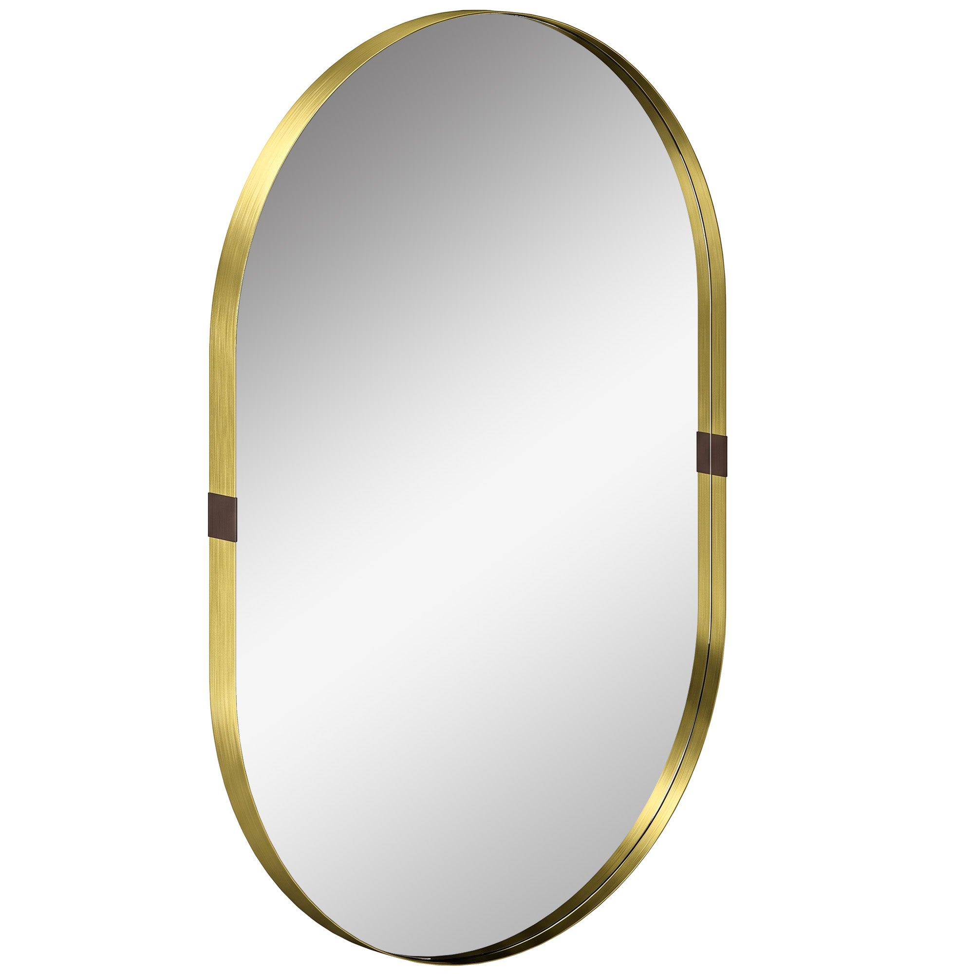 Wall Mirror, Bathroom Mirror with Elevated Aluminium Alloy Frame, 60 x 90 cm, Gold Tone