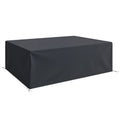 600D Oxford Waterproof Outdoor Sofa Set Cover with Pull Cords - Black