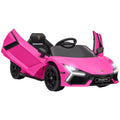 Lamborghini Revuelto Licensed 12V Ride-On Car with Remote Control & Butterfly Doors - Pink