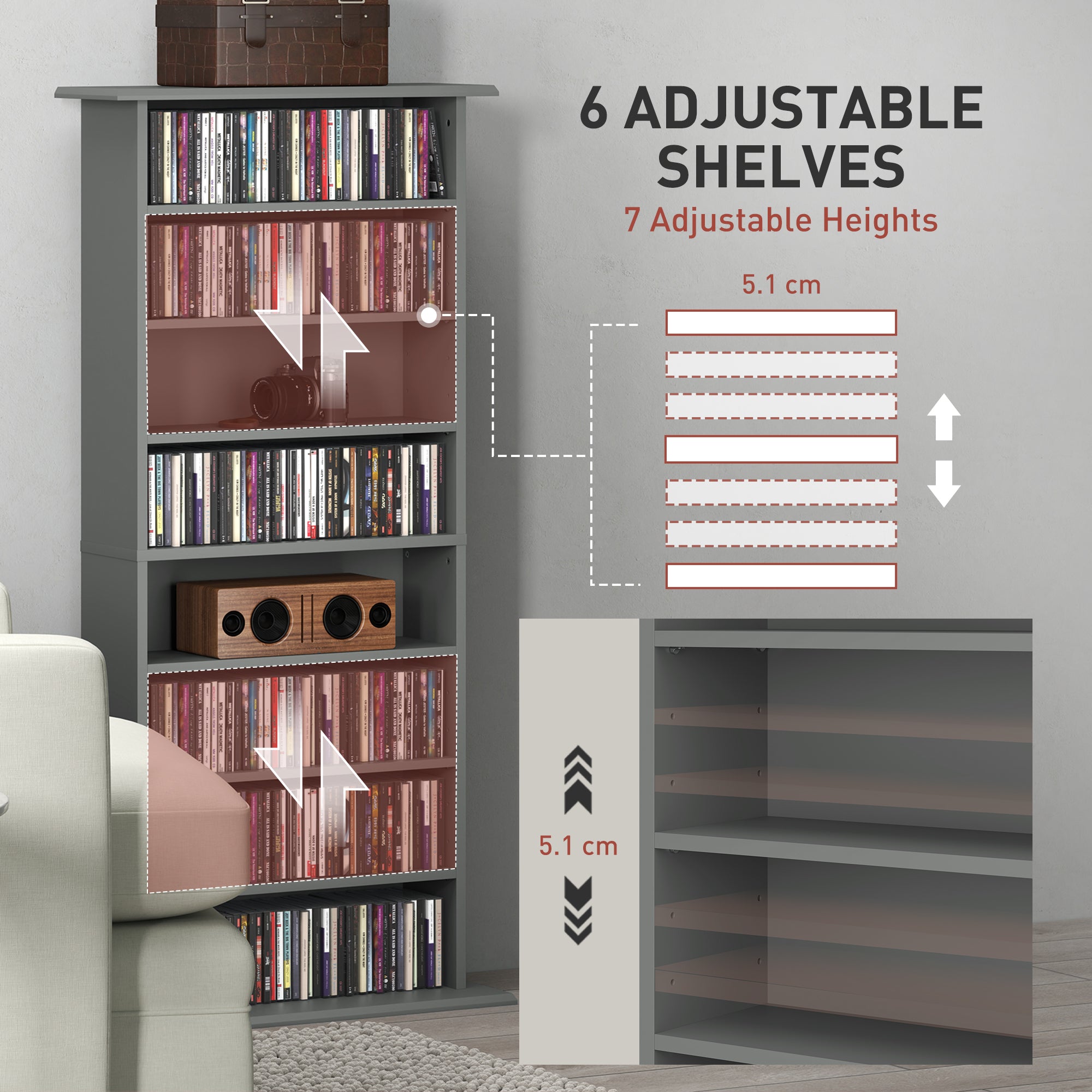 360 CD Storage Unit - Grey