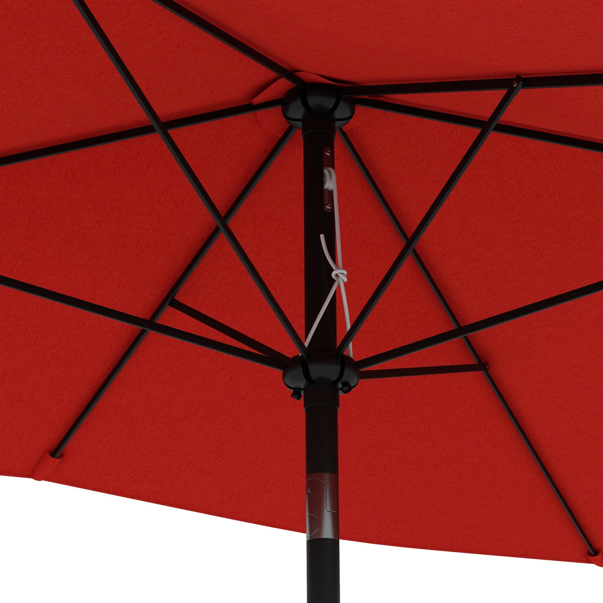 Set of 2 Rectangular Garden Parasol Umbrellas with Tilt - Wine Red
