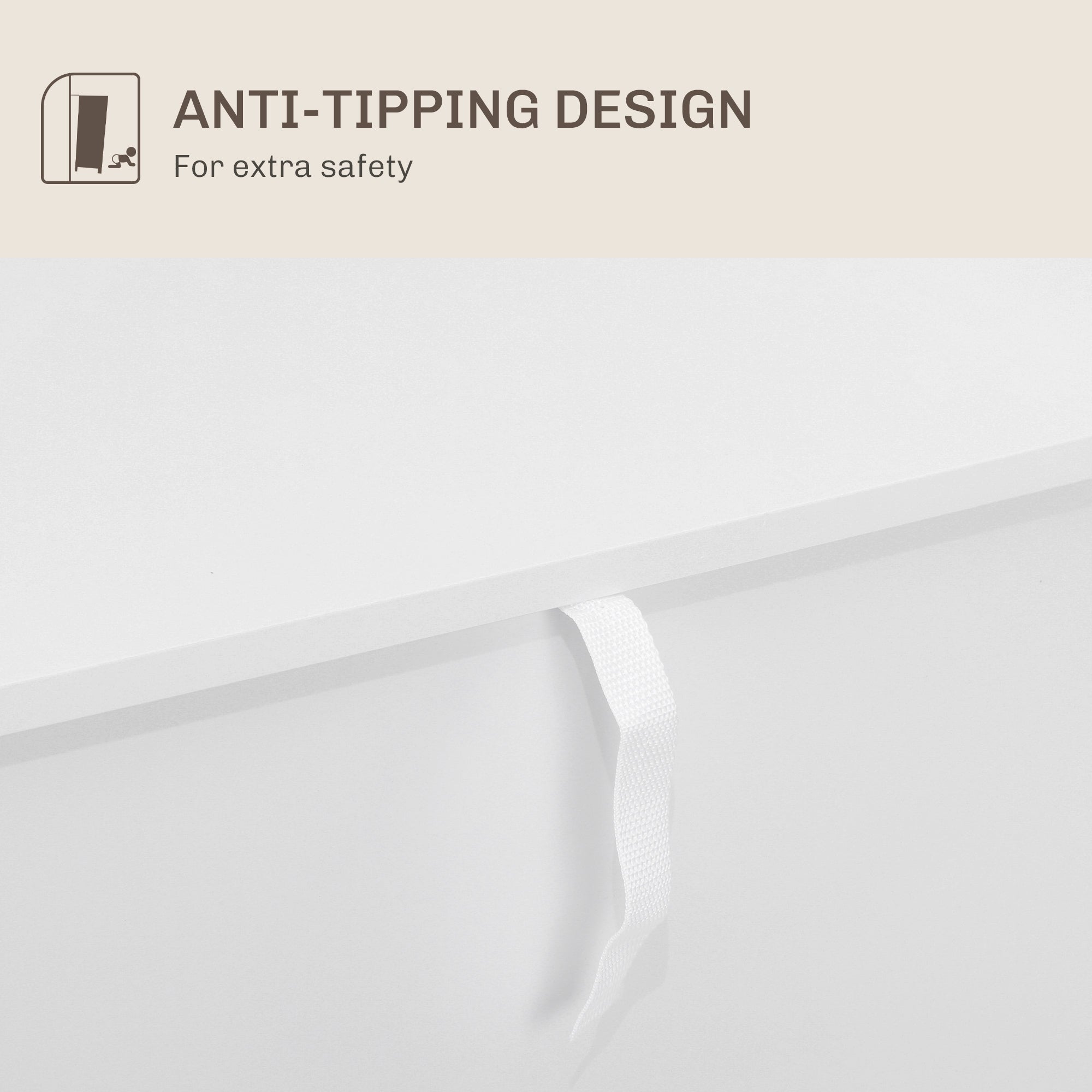 Adjustable Shelf Sideboard with Two Compartments - White