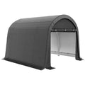 3 x 3(m) Garden Storage Tent, Heavy Duty Outdoor Shed with 2 Doors, Waterproof Portable Shed Storage Shelter with Galvanised Steel Frame for Bike, Motorcycle, Garden Tools, Grey